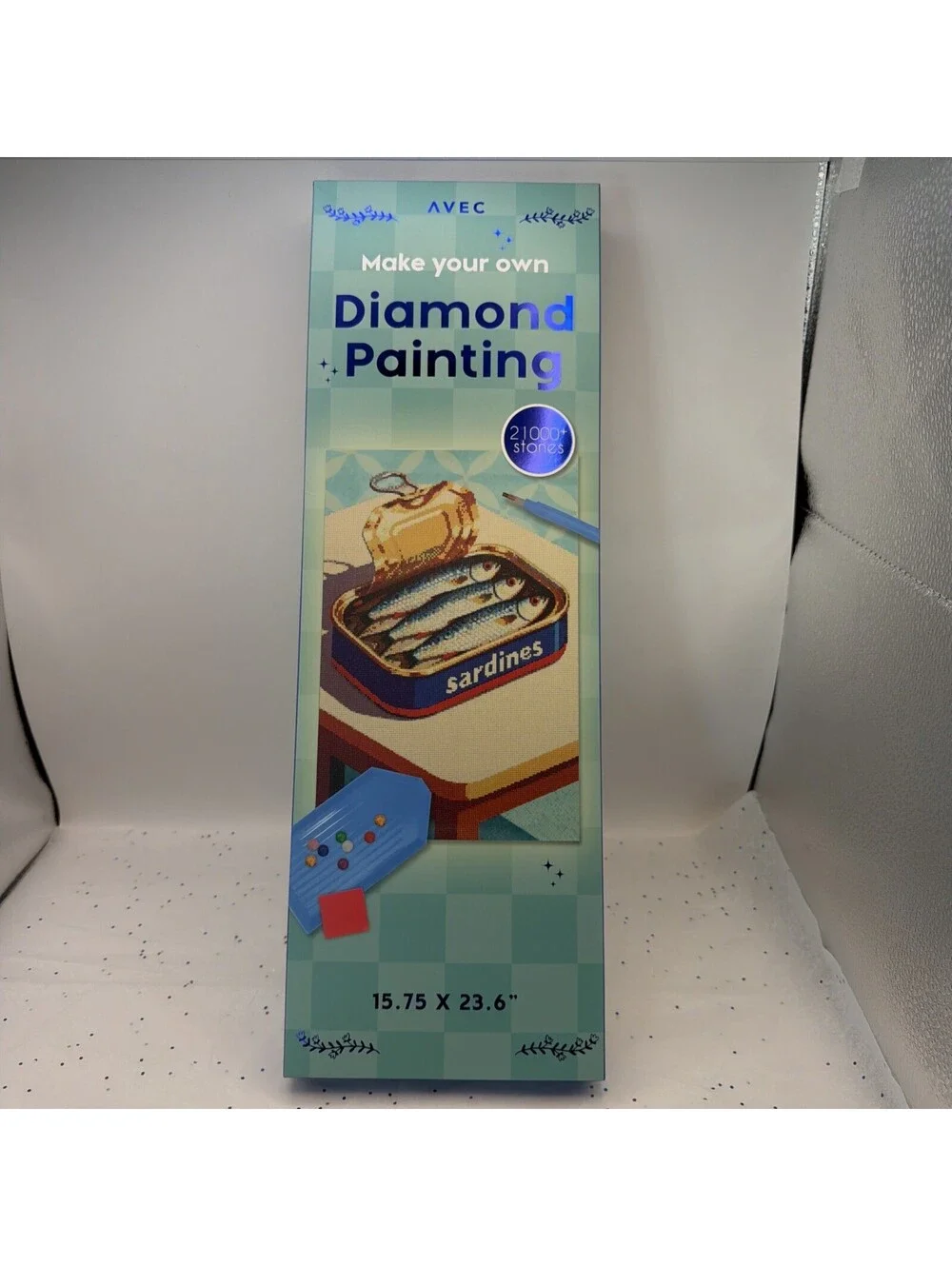 AVEC DIY Diamond Art Painting Kit Sardines Design, 15.75 x 23.6 Crystal Art 2100